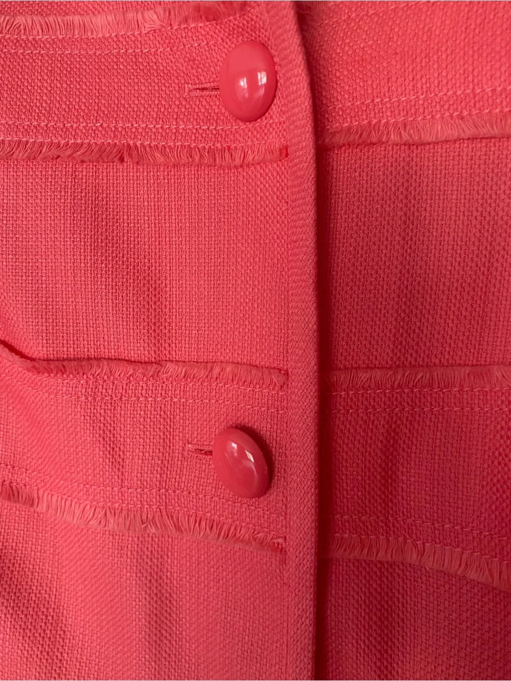J. CREW Cropped Fray Blazer Jacket Vibrant Coral Pink Size 2